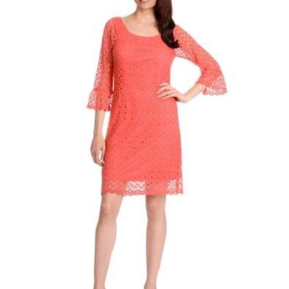 NWT Rabbit Rabbit Rabbit Coral LACE Dress 16W - Picture 2 of 8